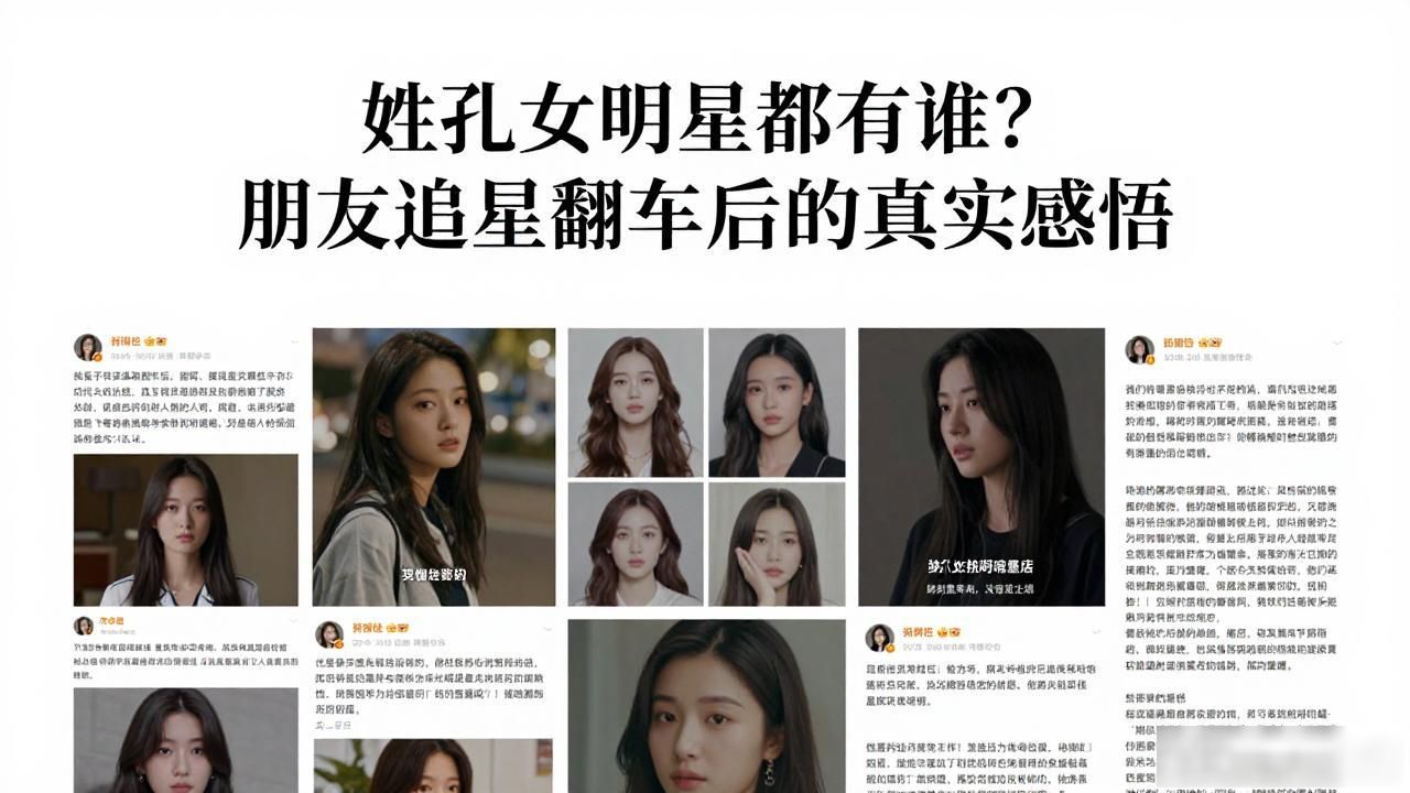 姓孔女明星都有谁？朋友追星翻车后的真实感悟